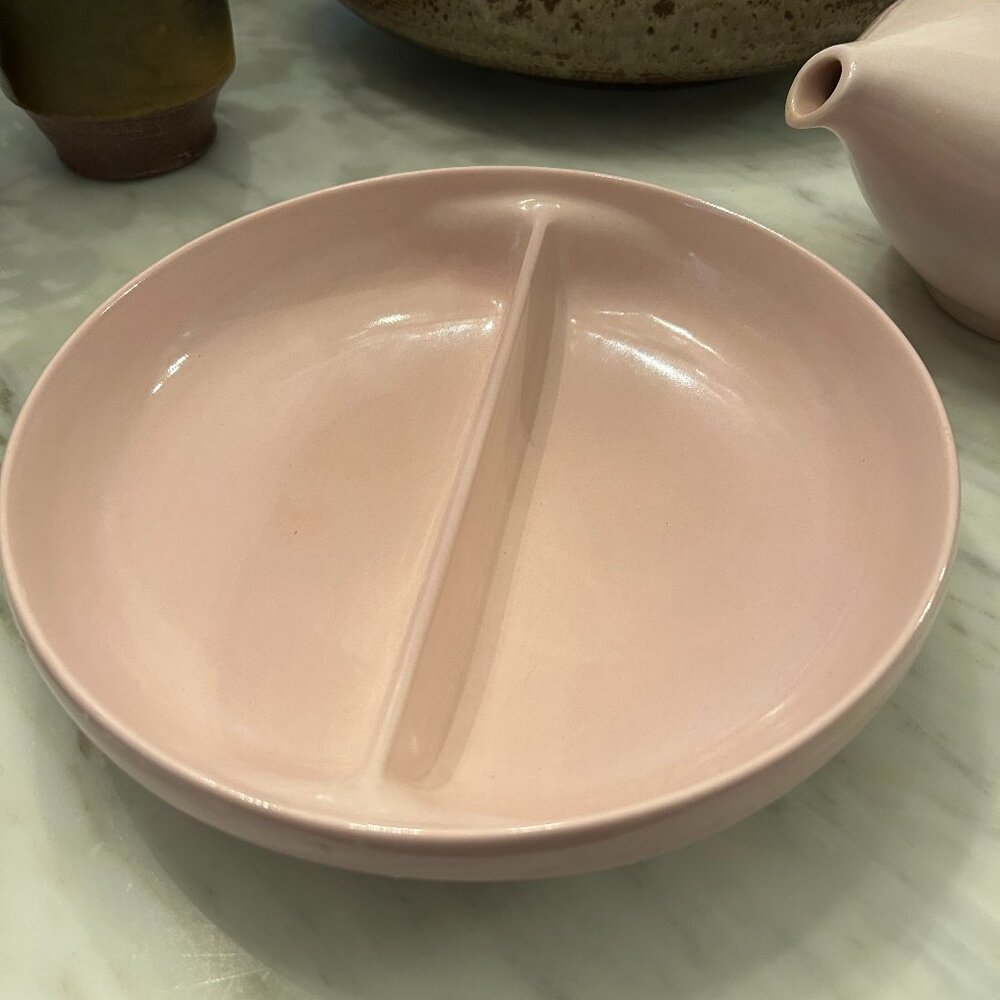 Russsel Wright Divided Vegetable Dish in Pink